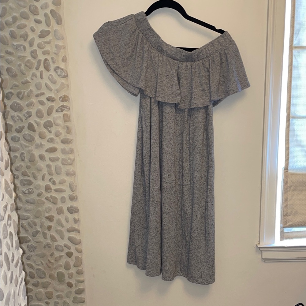 RACHEL Rachel Roy Heather Gray Off-Shoulder Midi Dress